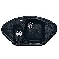 Granfest Мойка кухонная Corner GF-C960E Черный угловая – фотография-1